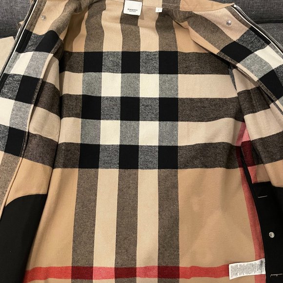 SOLD - Burberry Exaggerated Check Wool Cotton Overshirt - Picture 3 of 8